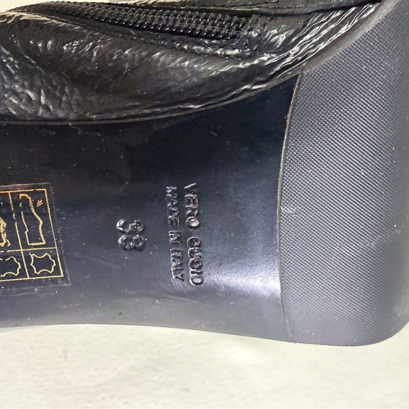 Le Château Luxe Black Leather Stiletto Ankle Boots Made in Italy Size 38 - Picture 7 of 14